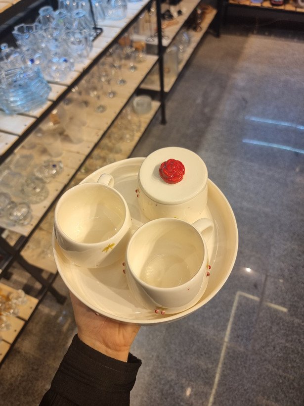 ست دونفره سرامیکی آلبالو برچسته