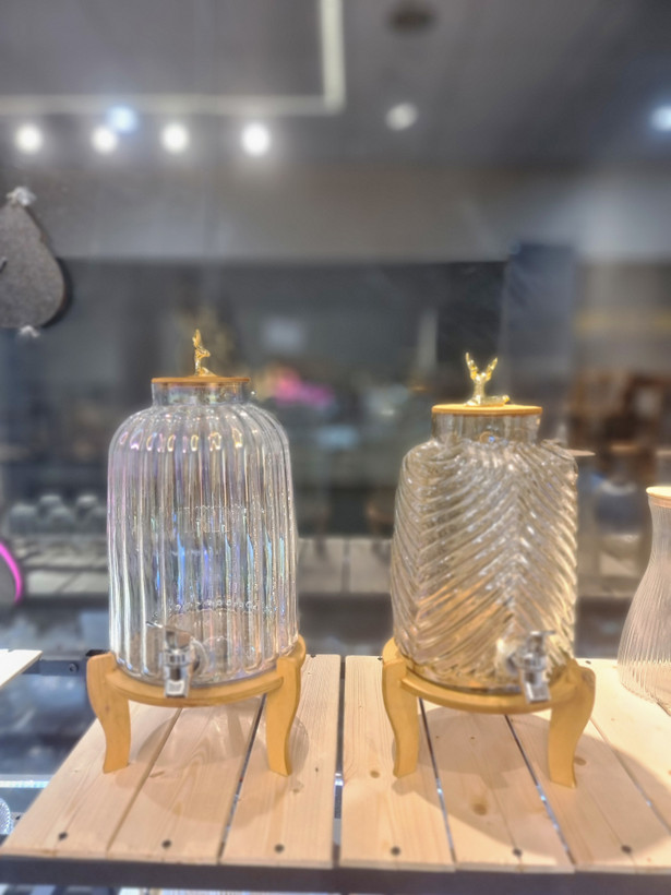 کلمن شیشه ای درب چوبی