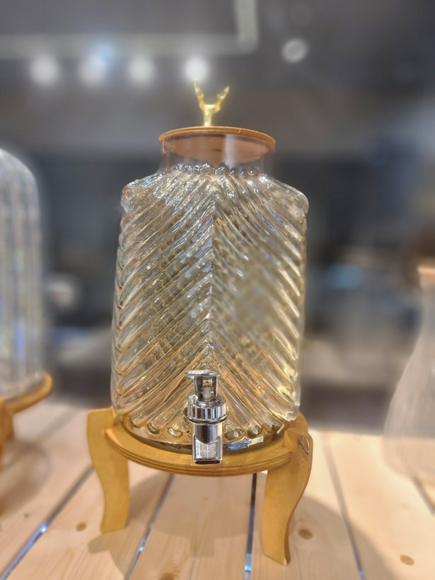 کلمن شیشه ای درب چوبی